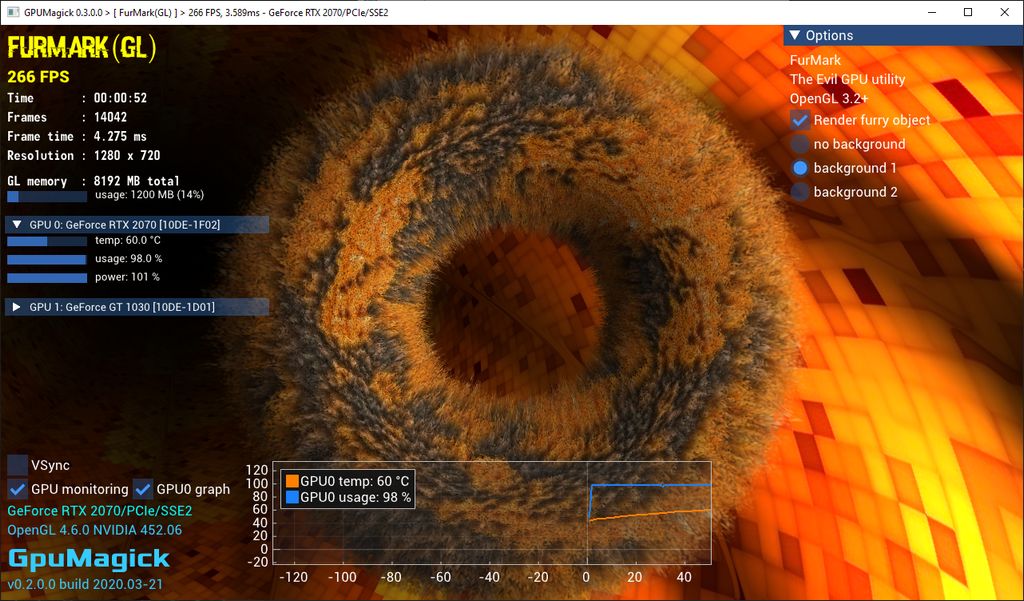 GpuMagick, FurMark, GPU stress test - OpenGL