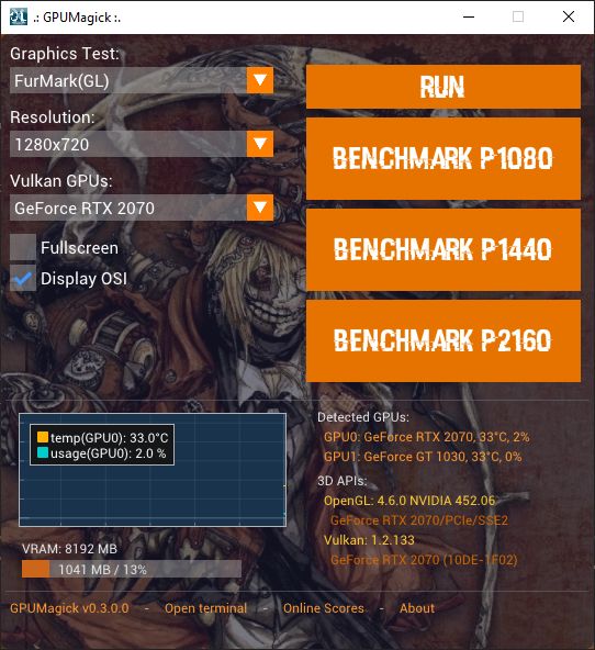 GpuMagick, main user interface